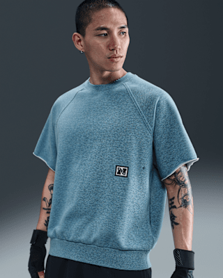 ★★Nike★★ Heritage Dry Fit Fleece Fitness Top M Black Hea Men's Nike Gym Heritage Dri-Fit Fleece Fitness Top